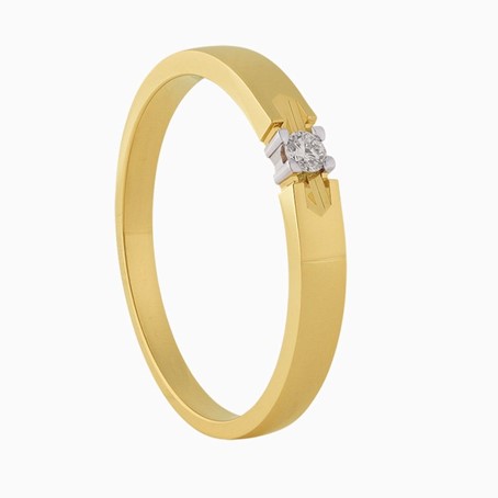 Eclat memoirering M404 bicolor 14kt. gouden ring met 1x0.03ct. TW-VS maat 17.5
